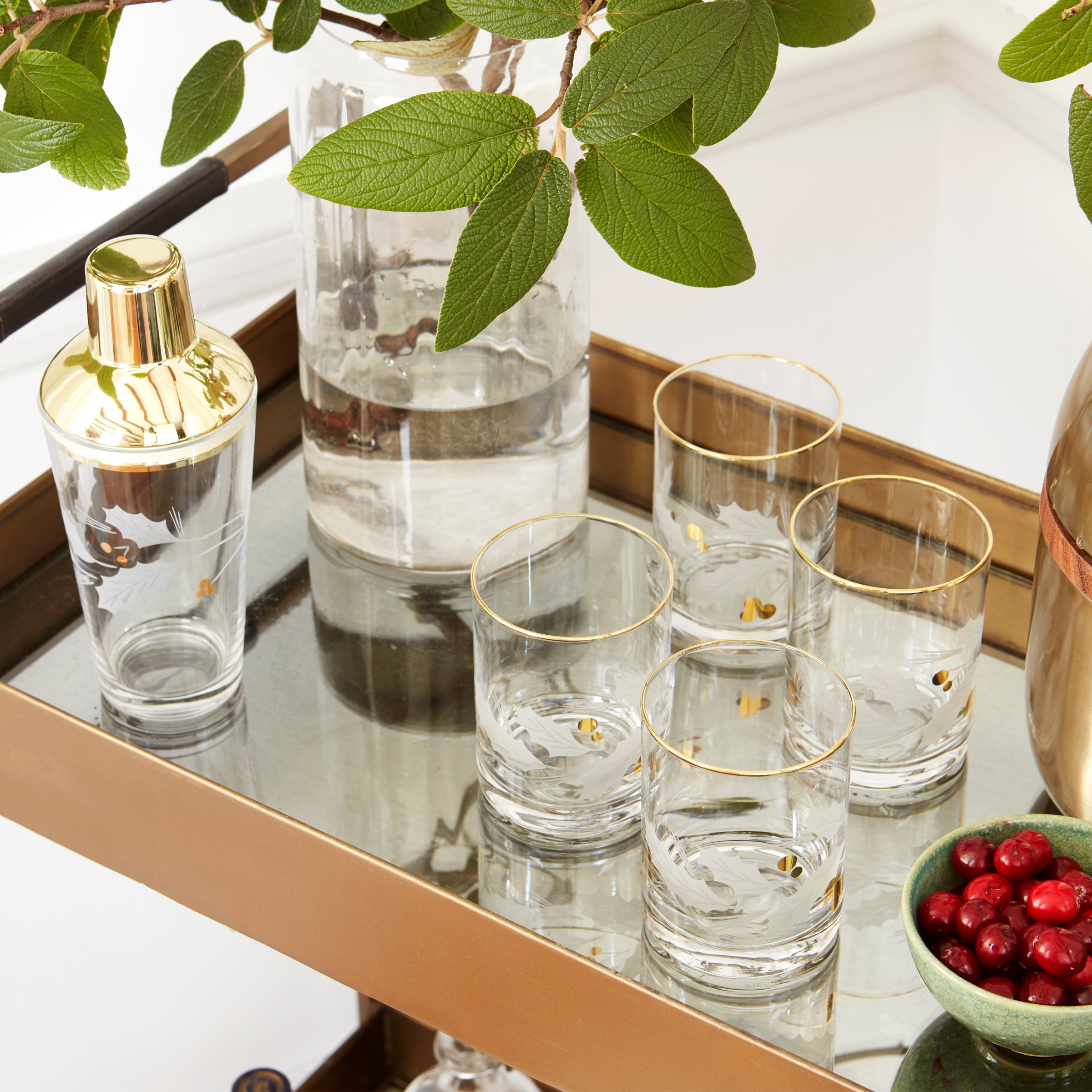 Holiday Gold-Rim Double Old Fashioned Glasses, Set of 4 - Image 2