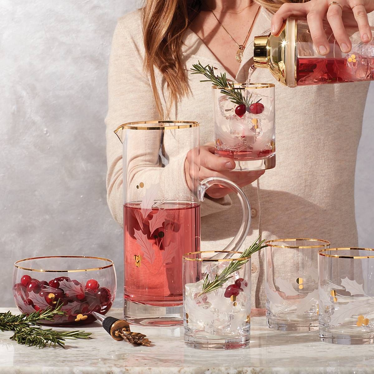 Holiday Gold-Rim Double Old Fashioned Glasses, Set of 4 - Image 7