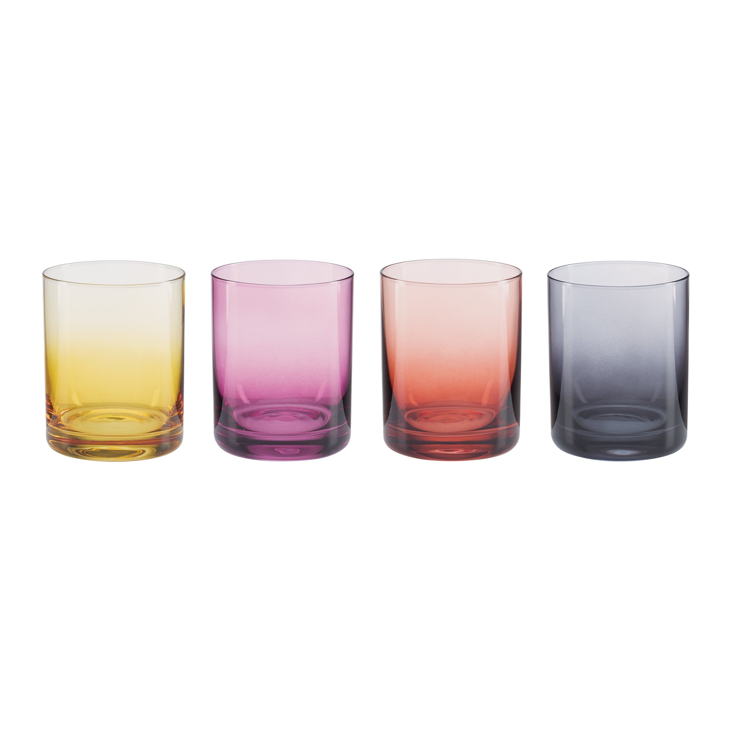 Ombre Jewel-Tone Double Old Fashioned Glasses, Set of 4