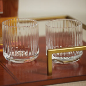 Ribbed Double Old Fashioned Glass Set of 4