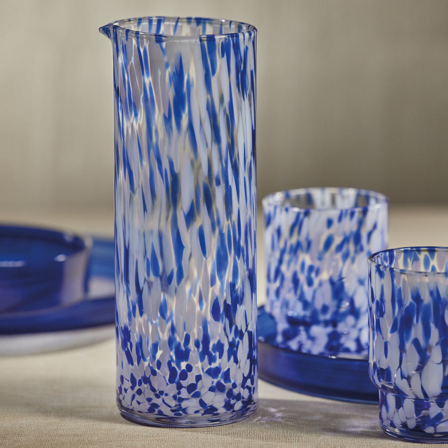 White & Blue Tortoise Glass Tumblers Set of 6 - Image 2