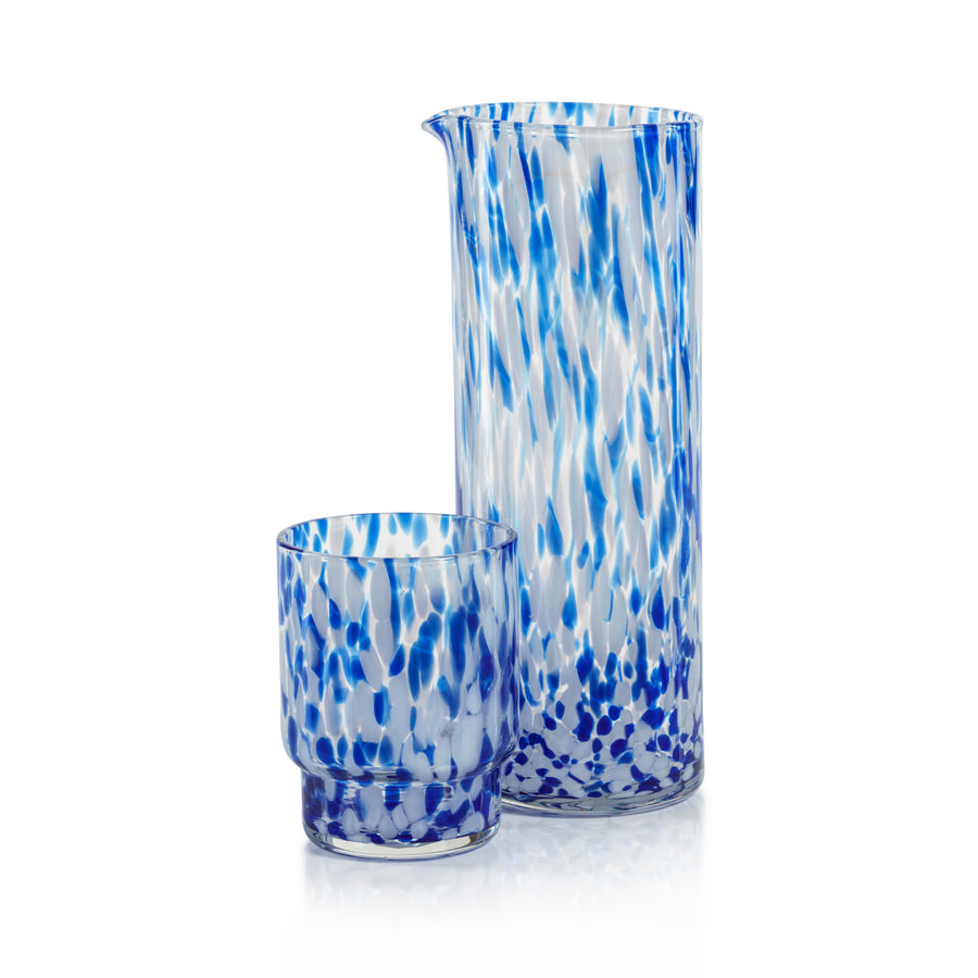 White & Blue Tortoise Glass Tumblers Set of 6 - Image 4