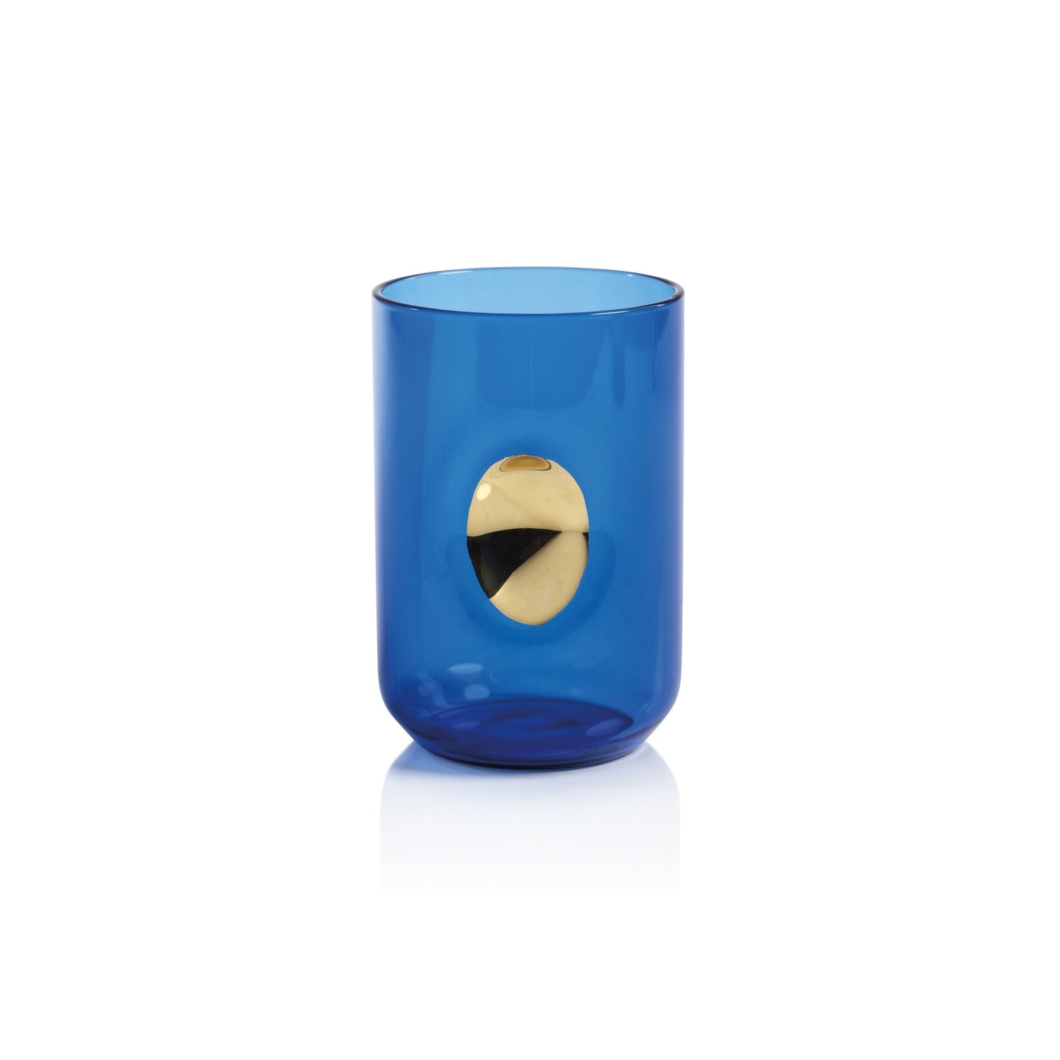 Cobalt Blue Gold Accent Glass Tumblers Set of 4 - Image 3