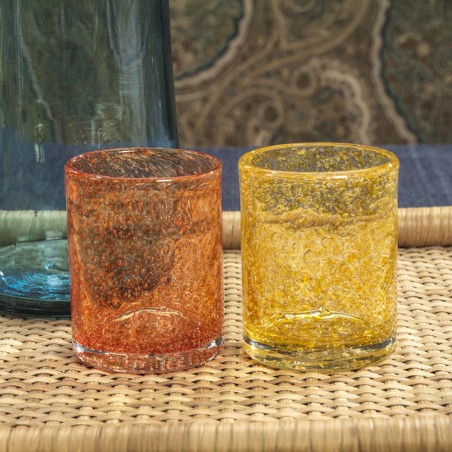 Yellow & Orange Colored Glass Tumblers Set of 4 - Image 2